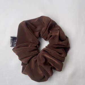 Cotton-Jersey Maxi Scrunchie - Shiny Brown