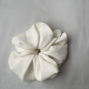 Cotton-Jersey Maxi Scrunchie - White Mesh Material